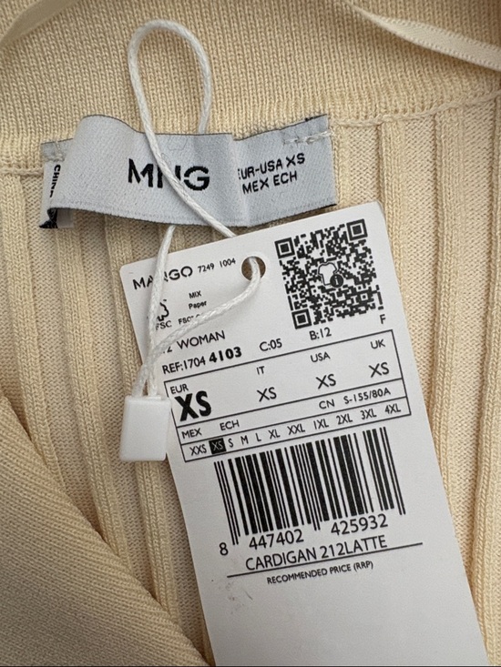 Mango Latte Ribbed Button Cardigan RIBBED LAPEL CARDIGAN 4103 - Picture 3 of 7